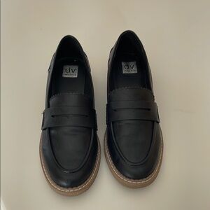 DV Black Loafers with Tan Sole